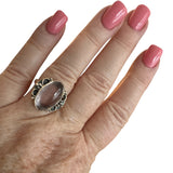 Rose Quartz Solid 925 Sterling Silver Ring 8