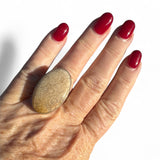 Fossilized Coral Solid 925 Sterling Silver Ring 7.5