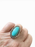 Kingman Turquoise Solid 925 Sterling Silver Ring 6