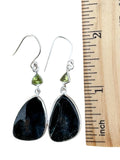 Moss Agate & Peridot Solid 925 Sterling Silver Earrings