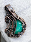 Green Onyx Copper Wrapped Pendant