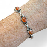Carnelian Solid 925 Sterling Silver Bracelet