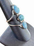 Caribbean Larimar Solid 925 Sterling Silver Ring 7