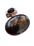 Crown of Psilomelane & Onyx Solid 925 Sterling Silver Pendant