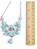 Luxury Caribbean Larimar Solid 925 Sterling Silver Necklace