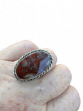 Crazy Lace Agate Solid 925 Sterling Silver Ring 8.5