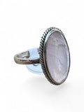 Rose Quartz Solid 925 Sterling Silver Ring 7