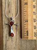 Baltic Amber Solid 925 Sterling Silver Cross Pendant with chain