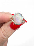 Rainbow Moonstone Solid 925 Sterling Silver Ring 5