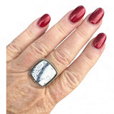 Dendritic Opal Solid 925 Sterling Silver Ring 8