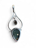 Ocean Jasper & Prasiolite Solid 925 Sterling Silver Pendant