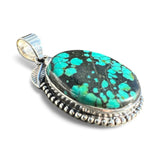 Tibetan Turquoise Solid 925 Sterling Silver Pendant