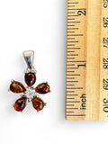 Baltic Amber Flower Solid 925 Sterling Silver Pendant