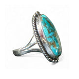 Kingman Blue Copper Turquoise Solid 925 Sterling Silver Ring 8