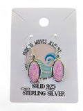 Pink lab Opal Solid 925 Sterling Silver Earrings