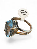 Blue Topaz Solid 925 Sterling Silver Ring 10