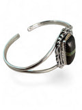 Black Jack Turquoise Solid 925 Sterling Silver Cuff Bracelet