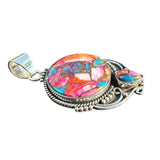 Pink Dahlia Solid 925 Sterling Silver Pendant