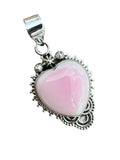 Pink Queen Conch Heart Solid 925 Sterling Silver Pendant