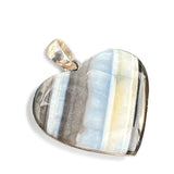 HEART Owyhee Opal Solid 925 Sterling Silver Pendant