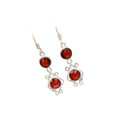 Garnet Solid 925 Sterling Silver Earrings