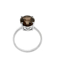 Smoky Topaz Solid 925 Sterling Silver Ring 7