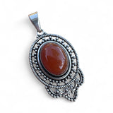 Carnelian Solid 925 Sterling Silver Pendant