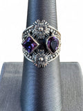 Amethyst Solid 925 Sterling Silver Ring 7