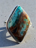 Black Jack Turquoise Solid 925 Sterling Silver Ring 9