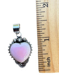 Heart Pink Conch Solid 925 Sterling Silver Pendant