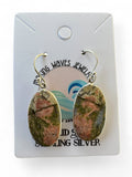 Unakite Solid 925 Sterling Silver Earrings
