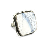 Dendritic Opal Solid 925 Sterling Silver Ring 8