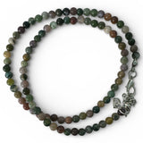 Indian Agate 4 mm Beaded Necklace