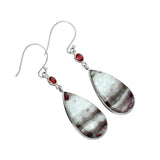 Pink Cobalt & Garnet Solid 925 Sterling Silver Earrings