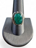 Emerald Solid 925 Sterling Silver  Ring 10