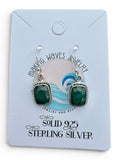 Emerald Solid 925 Sterling Silver Earrings