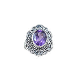 African Amethyst Solid 925 Sterling Silver Ring 8