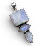 Rainbow Moonstone Solid 925 Sterling Silver Pendant