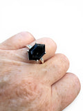Faceted Black Onyx Solid 925 Sterling Silver Ring 6