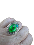 Kingman Peacock Dahlia Solid 925 Sterling Silver Ring 6