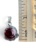 Kingman Red Rose Dahlia Solid 925 Sterling Silver Pendant