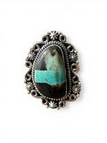 Black Jack Turquoise Solid 925 Sterling Silver Ring 8