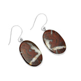 Red Moss Agate Solid 925 Sterling Silver Earrings