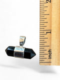 Black Onyx & Garnet Solid 925 Sterling Silver Pendant