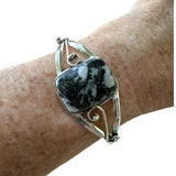 White Buffalo Solid 925 Sterling Silver Cuff Bracelet