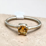 Citrine Solid 925 Sterling Silver Stack Ring