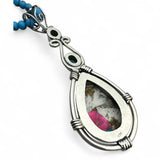 Kingman Cotton Candy Turquoise Solid 925 Sterling Silver Pendant Necklace