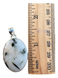 Green Tourmaline in Quartz Solid 925 Sterling Silver Pendant