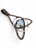 Rainbow Moonstone Copper Wrapped Pendant