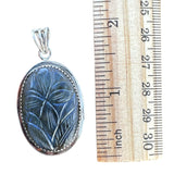 Carved Labradorite Solid 925 Sterling Silver Pendant